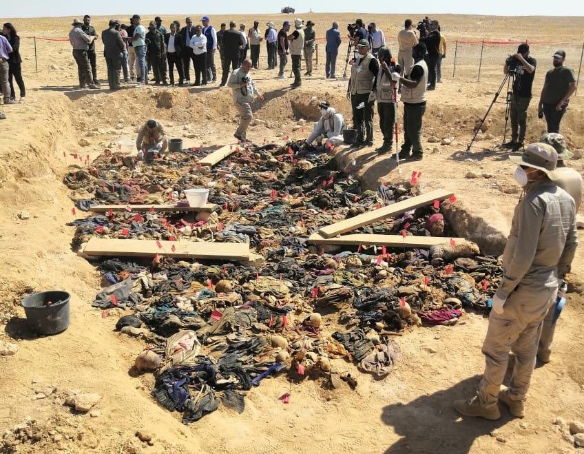 A mass grave of Kurdish women and children opened