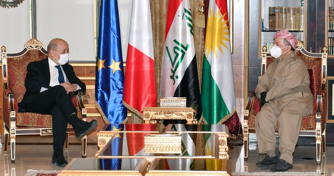 Masoud Barzani hosted Le Drian today