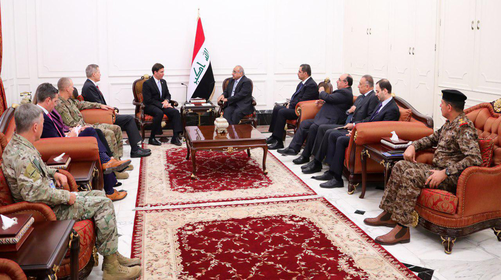 عبد المهدي ووزير الدفاع الامريكي يبحثان عدة ملفات تخص العراق والمنطقة