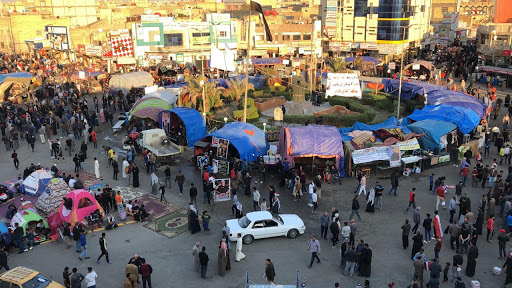 A number of people killed, others injured a sit-in square southern Iraq