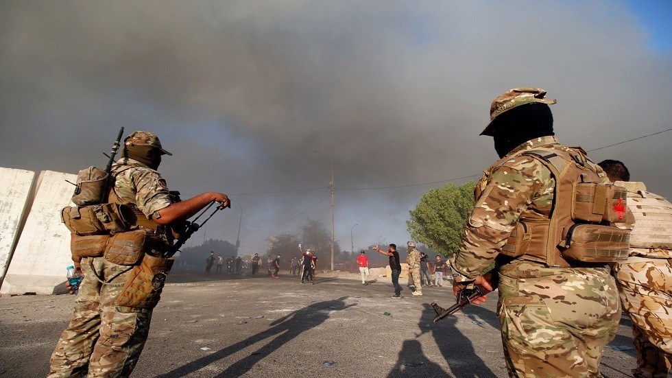 The security authorities confirm rockets landed inside the fortified Green Zone in central Baghdad