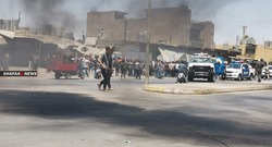 صور ..  حرق اطارات وقطع طريق بتظاهرة في كركوك والأمن يفرق المحتجين