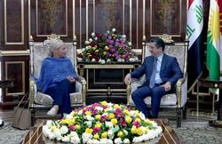 بارزاني يحدد لمسؤولة اممية الهدف الرئيس من الحوار بين اربيل وبغداد