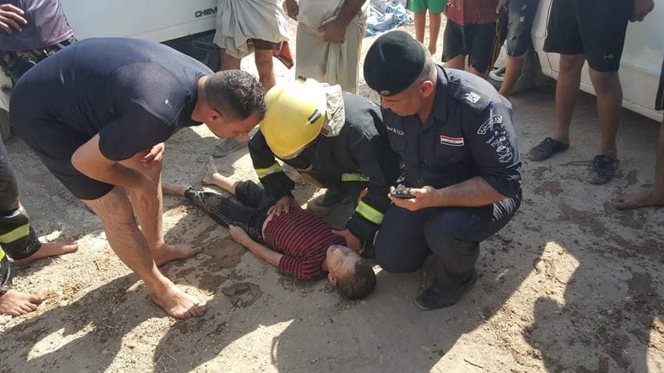 صور .. انتشال جثة طفل من بحيرة اسماك في محافظة عراقية