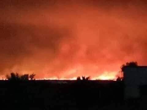 اندلاع حريق في مستودعين للأسلحة والذخائر لقوات الزيرفاني في اربيل