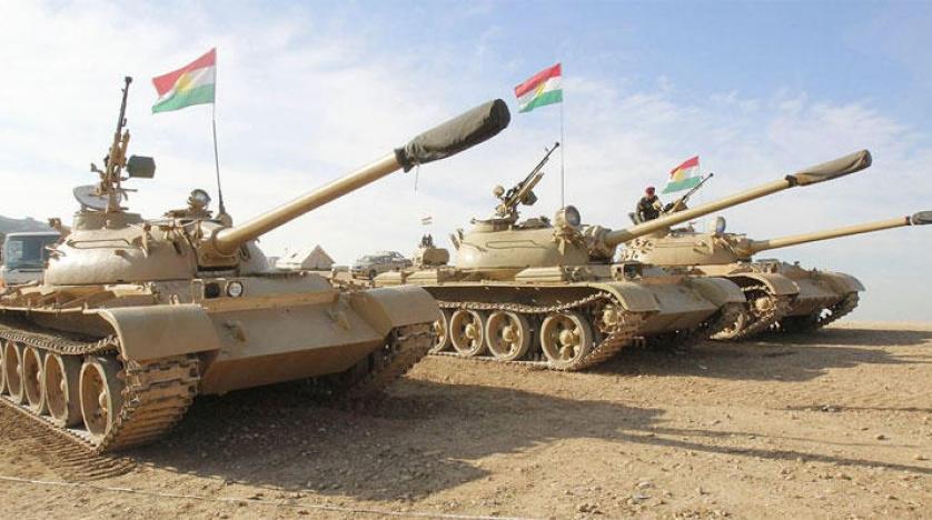 Peshmerga supported by the international coalition is fighting ISIS near Erbil
