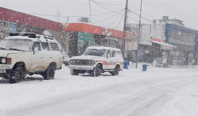 Snow density block roads in Kurdistan Region