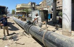 A giant rain drainage line across Baghdad central areas