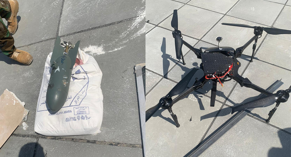 a plane carrying 2 kg of bombs is seized  in Baghdad