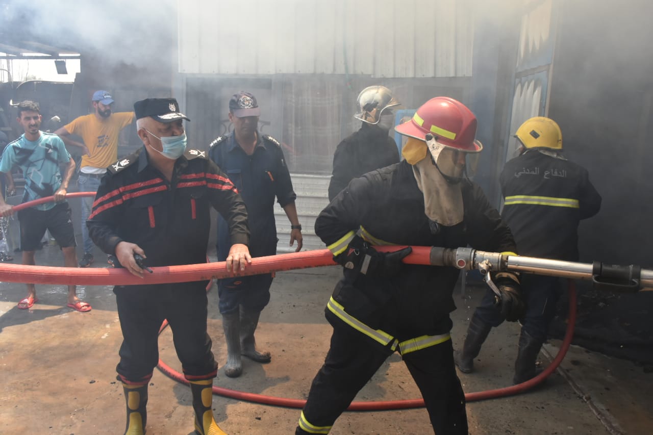 Two major fires broke out in Baghdad today