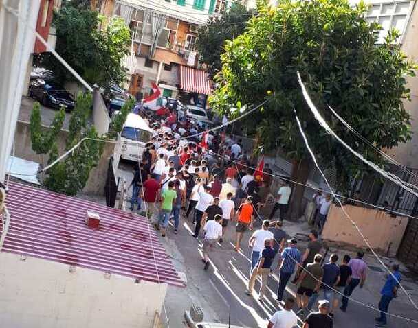 Lebanese protestors storm the streets after news about the drop of Lebanese pound