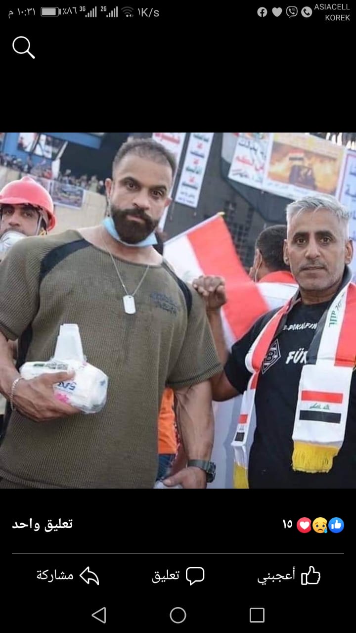 بطل رياضي عراقي شارك بالاحتجاجات يتعرض لمحاولة اغتيال ببغداد