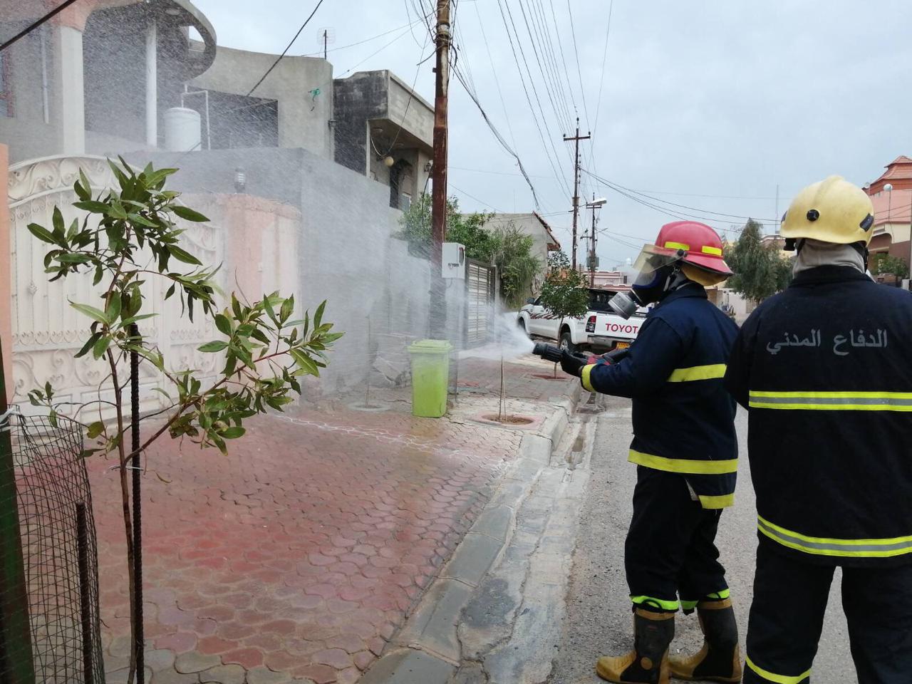 بالصور.. حملة تعقيم ضد كورونا في كركوك