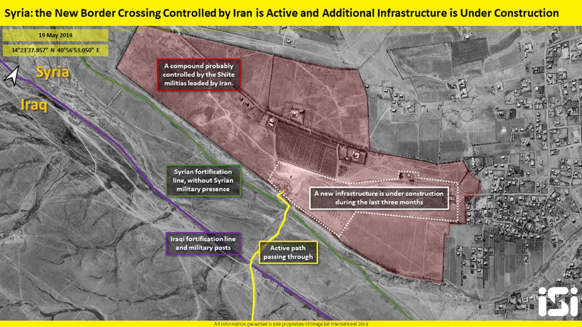 موقع امريكي يعرض صورا لمعبر إيراني على حدود العراق وسوريا لتهريب النفط والسلاح