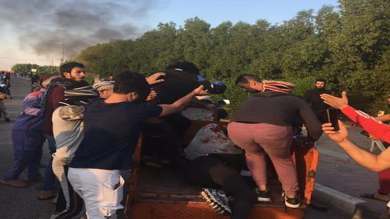Injuries in a protest in Basra