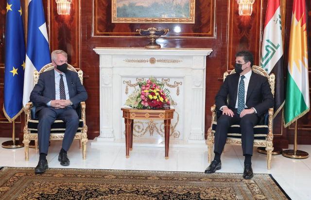 Barzani discusses with Haavisto the investment of Finnish companies in Kurdistan