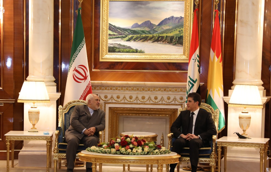 وزير الخارجية الإيراني يصل اربيل ويجتمع مع رئيس الإقليم