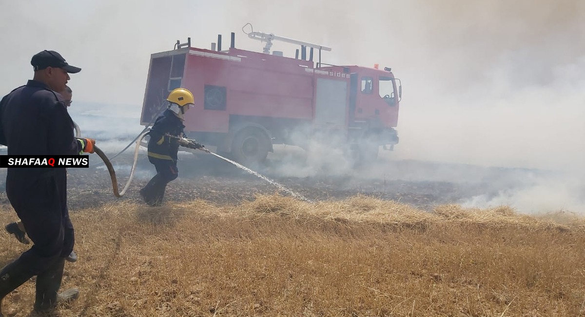 نينوى تخمد حريقاً بأرض زراعية بإسناد محافظتين