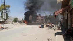 A car bomb explodes in a market in Afrin