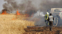 اصابة فلاحين واحتراق 35 دونما بانفجار بدبس كركوك
