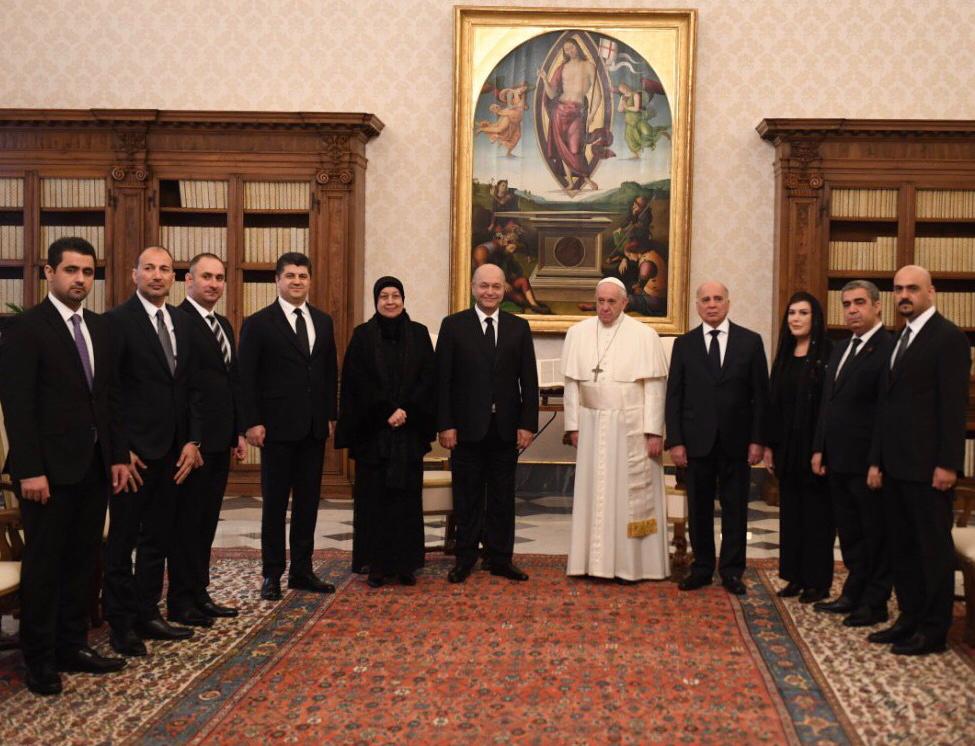 The Iraqi President meets Pope of the Vatican and discusses the upcoming visit