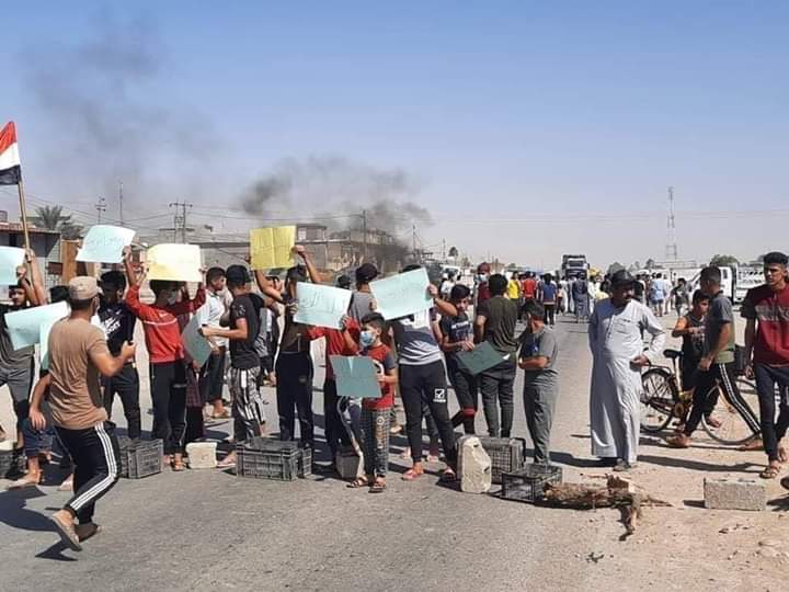 محتجون يقطعون طريق سليمانية - بغداد