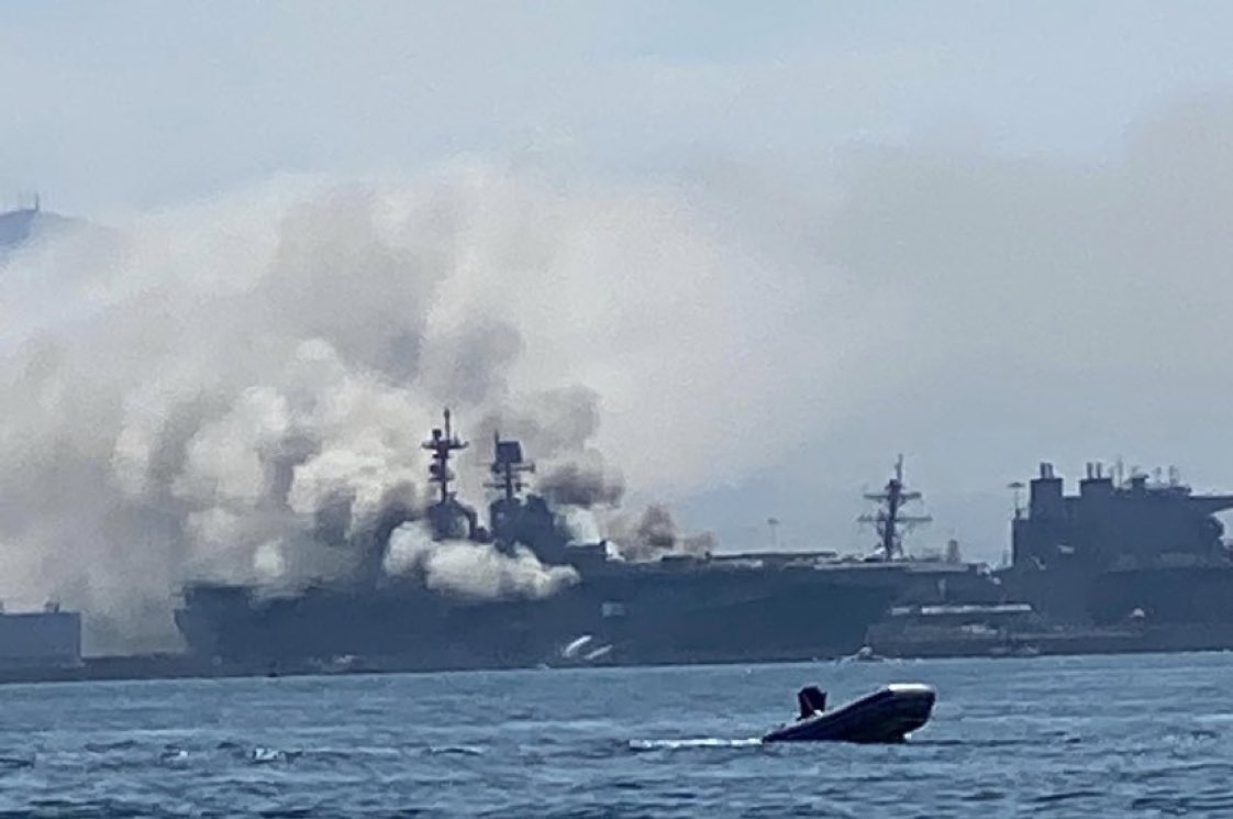 21 injured in an explosion on a US naval ship